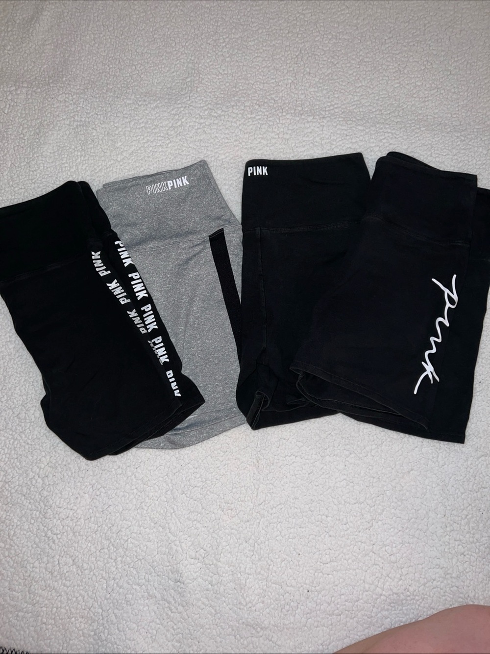 PINK Black Gray bike Shorts Large - Four Pairs